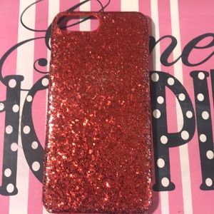 iPhone 7 Plus red glitter case